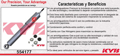 AMORTIGUADOR DELANTERO GAS-A-JUST FORD PICK-UP F-250 / F350 4X2 SUPERDUTY (1999-2005) - FORD ECONOLINE VAN E-350 (1992-2007) / E-250 (1992-2006) - EXCURSION 4X2 (2000-2005) KYB