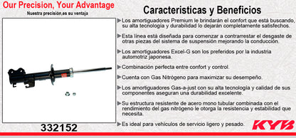 AMORTIGUADOR DELANTERO DERECHO GAS EXCEL-G NISSAN NOTE (2014-2019) - VERSA (2012-2019) - V-DRIVE (2020-2021) KYB