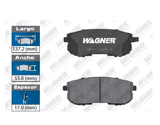 BALATA SEMIMETÁLICA DELANTERA INFINITI G35 2003-2005 / NISSAN 350Z 2003-2005 / ALTIMA 2007-2010 / MAXIMA 1989-2001 / SENTRA 2007-2012 / 2017-2019 / SENTRA SE-R 2007-2012 / JUKE 2011-2017 WAGNER