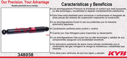 AMORTIGUADOR TRASERO GAS EXCEL-G FIAT 500L (2014-2020). KYB