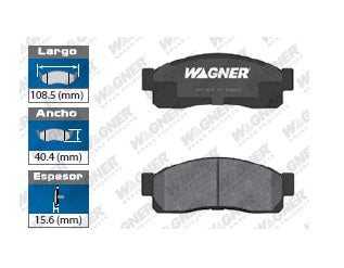 BALATA SEMIMETÁLICA DELANTERA NISSAN SAKURA 1984-1986 / SAMURAY 1986-1987 / SENTRA 1983-1990 / SENTRA GASOLINE 1983 / SUNNY 1983-1990 / TSURU 1984-1991 WAGNER