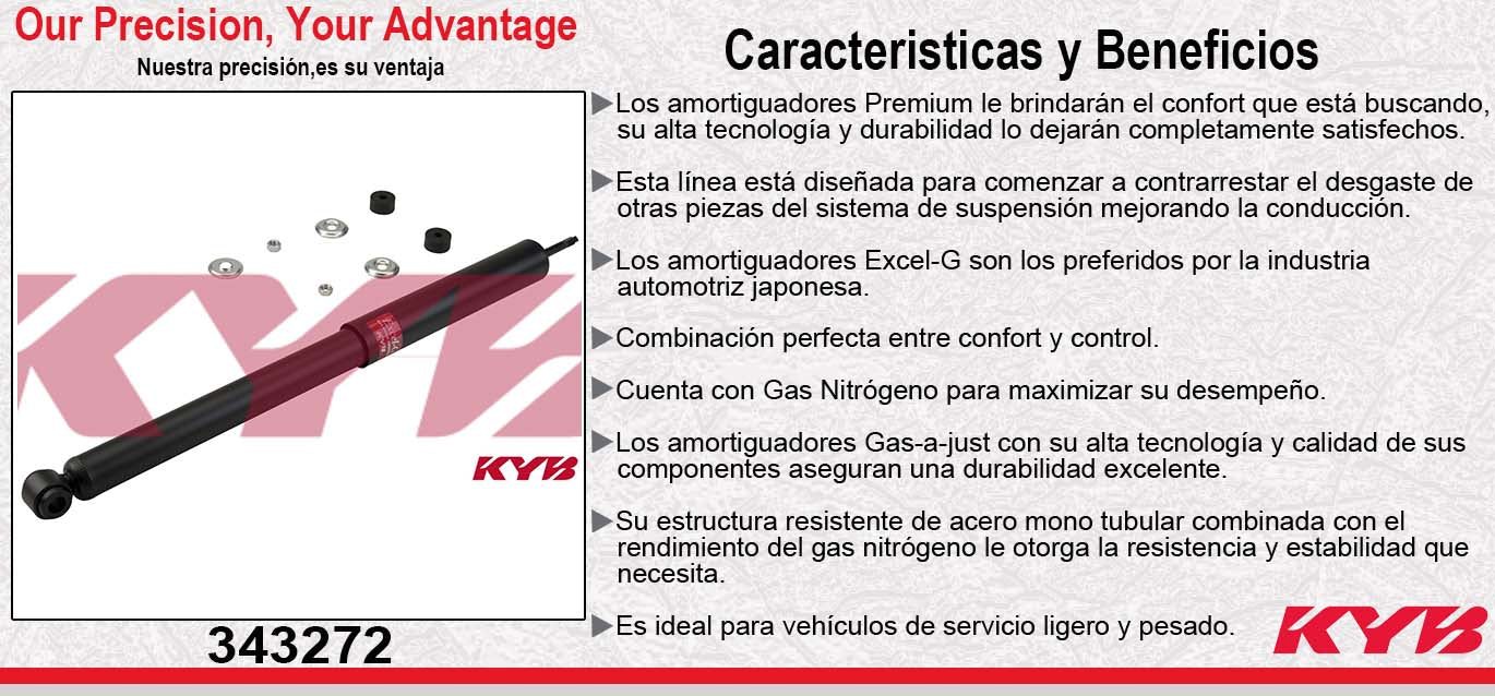 AMORTIGUADOR TRASERO GAS EXCEL-G TOYOTA RAV4 (1996-2006). KYB
