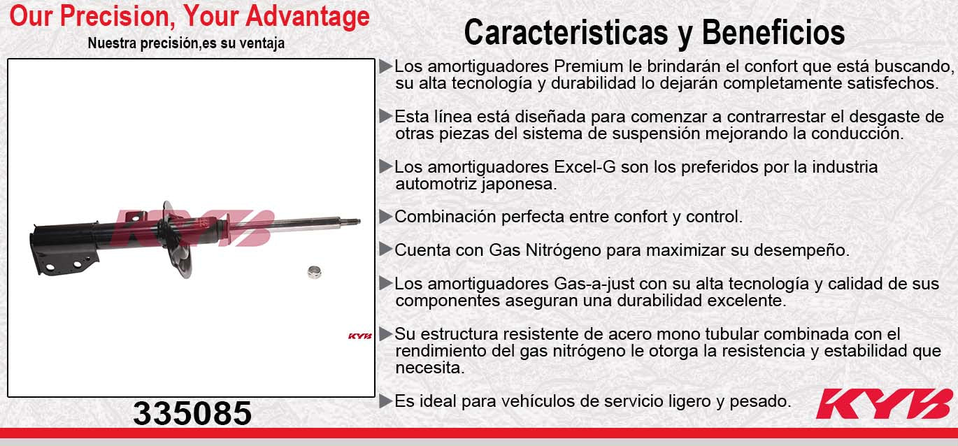 AMORTIGUADOR DELANTERO IZQUIERDO GAS EXCEL-G GMC TERRAIN EXC. DENALI RIN19 (2013-2014) - CHEV. EQUINOX (13) KYB