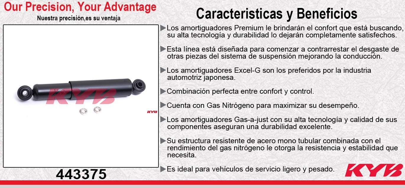 AMORTIGUADOR TRASERO HIDRÁULICO VW BRASILIA (1973-1983) - SAFARI (1972-1981) - SEDAN (1953-1904). KYB