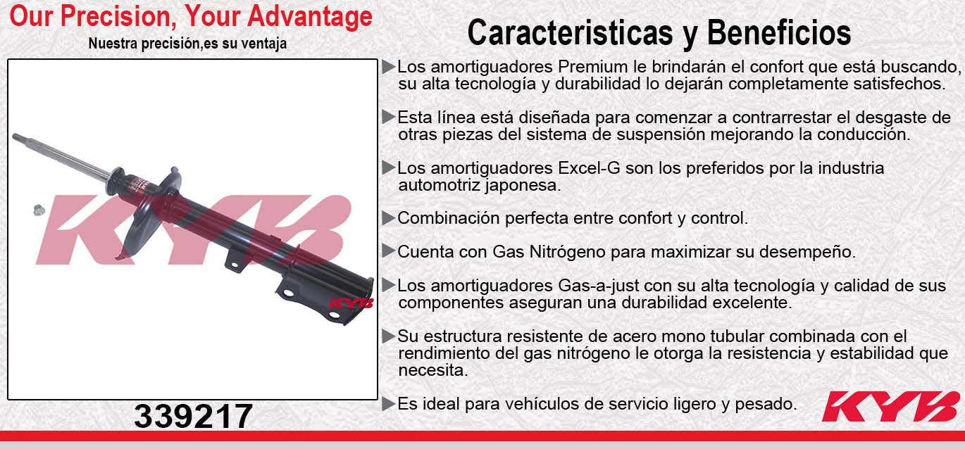 AMORTIGUADOR TRASERO IZQUIERDO GAS EXCEL-G TOYOTA. HIGHLANDER (2008-2013) - VENZA (2013-2014) KYB
