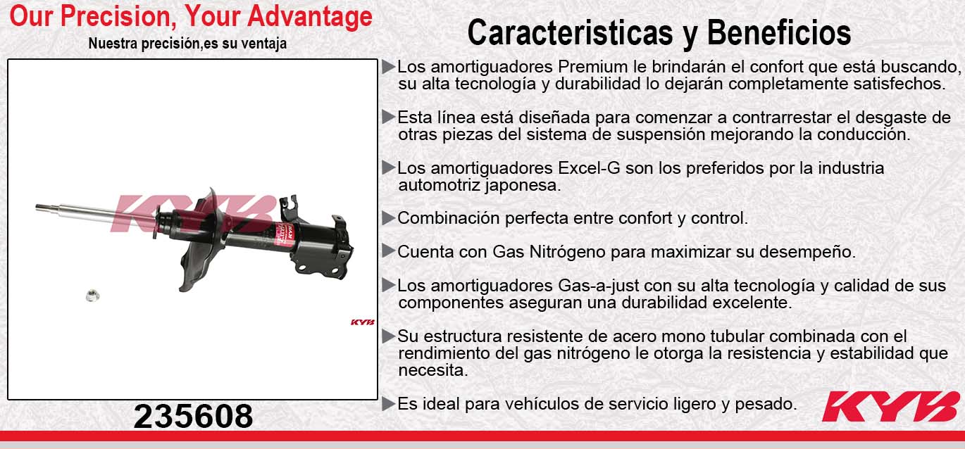 AMORTIGUADOR DELANTERO GAS EXCEL-G NISSAN ALTIMA (1993-2001) KYB
