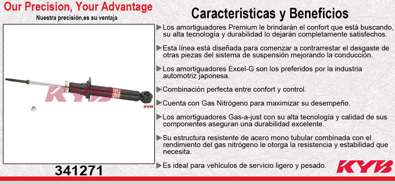 AMORTIGUADOR TRASERO GAS EXCEL-G NISSAN MAXIMA (00) - INFINITI I30 TODOS (2000-2001) KYB
