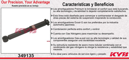 AMORTIGUADOR TRASERO GAS EXCEL-G TOYOTA. SEQUOIA (2008-2013) EXC. SUSP. AIRE Y ELECTRONICA AJUSTABLE KYB