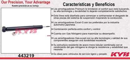 AMORTIGUADOR TRASERO HIDRÁULICO VW. CABRIO (1995-2002) - CORRADO (1990-1994) - GOLF (1985-1999) - JETTA (1985-1999) - GOLF A3 (1992-1999) - GOLF A2 (1987-1991) - JETTA A3 (1992-1999) - JETTA A2 (1987-1991). KYB