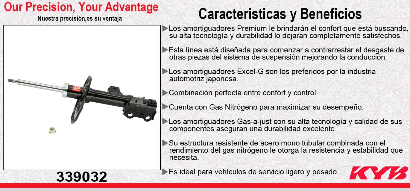 AMORTIGUADOR DELANTERO IZQUIERDO GAS EXCEL-G TOYOTA. RAV4 (2006-2012). KYB