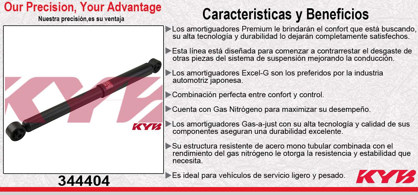 AMORTIGUADOR TRASERO GAS EXCEL-G DODGE NITRO (2007-2012) - JEEP LIBERTY (2002-2012) - LIBERTY 4X4 (2002-2007). KYB