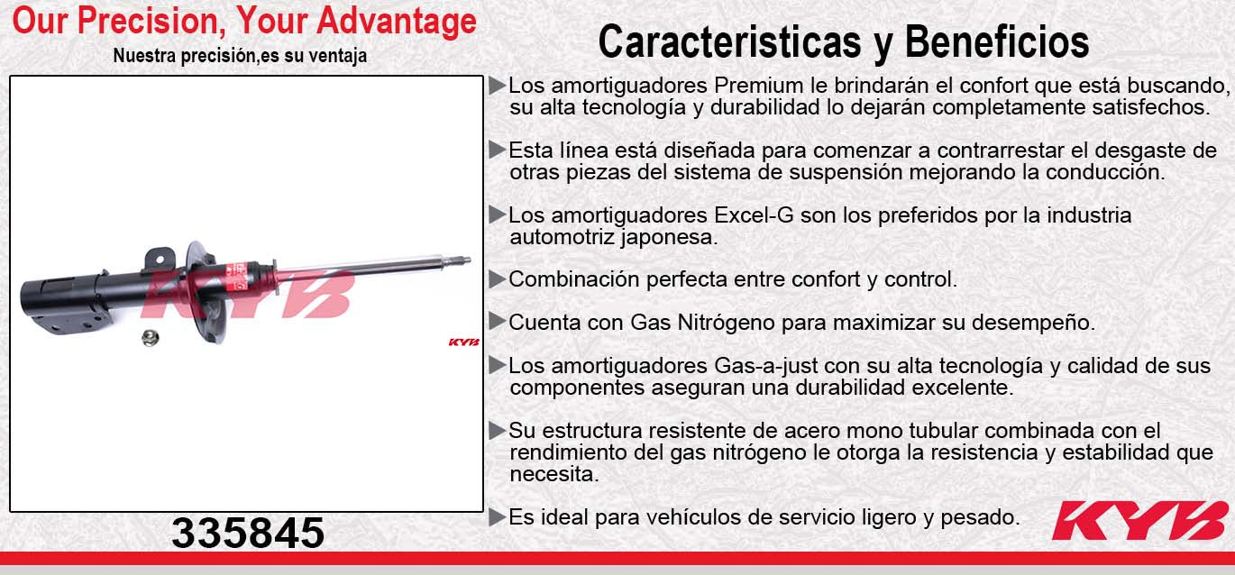 AMORTIGUADOR DELANTERO IZQUIERDO GAS EXCEL-G CHEV. CAPTIVA (2008-2010) KYB