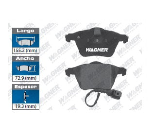 BALATA SEMIMETÁLICA DELANTERA AUDI TT 2011 / TT QUATRO 2008-2015 / VOLKSWAGEN GOLF 2012-2013 WAGNER
