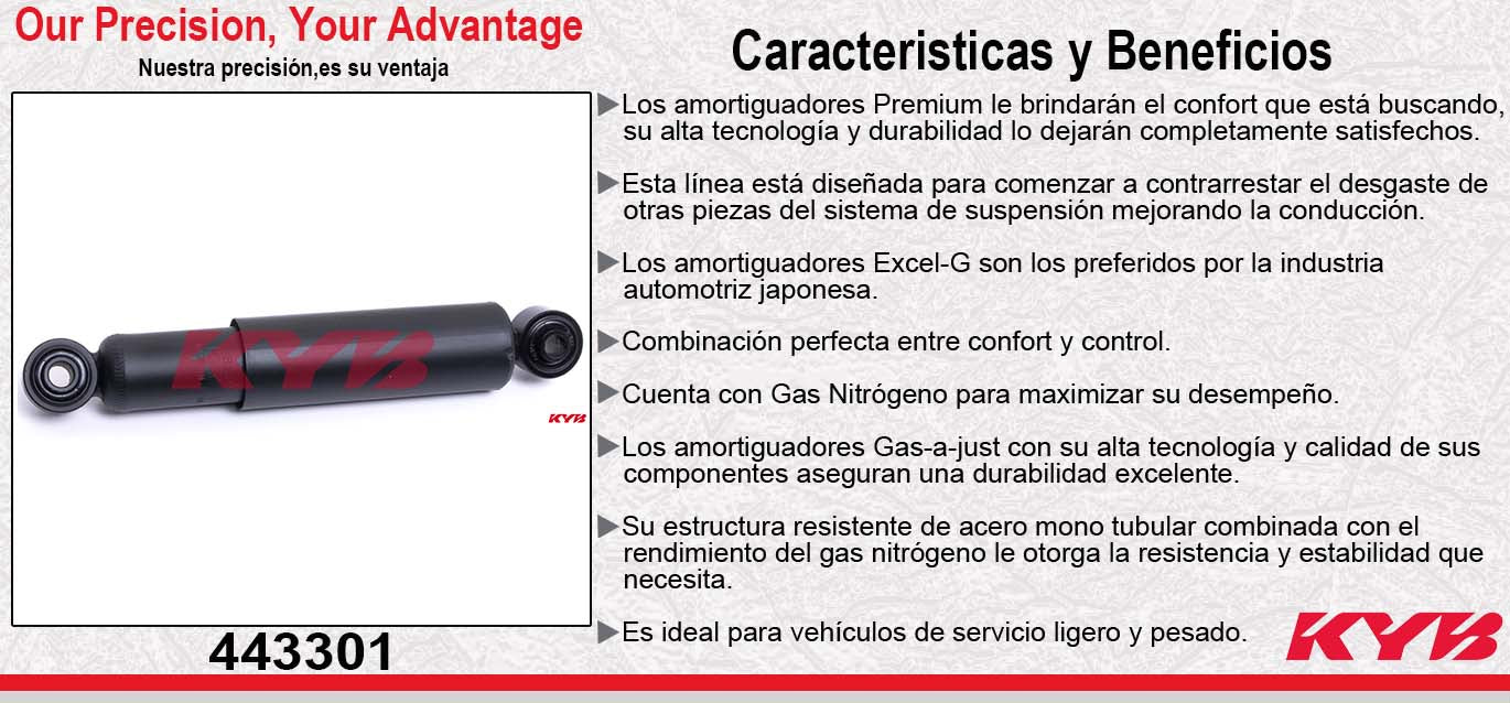 AMORTIGUADOR TRASERO HIDRÁULICO PONTIAC MATIZ L4 1.0 (2004-2005). KYB