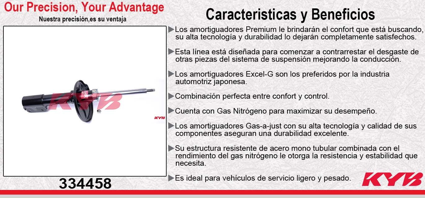 AMORTIGUADOR DELANTERO DERECHO GAS EXCEL-G MITSUBISHI GRANDIS (2007-2009) KYB