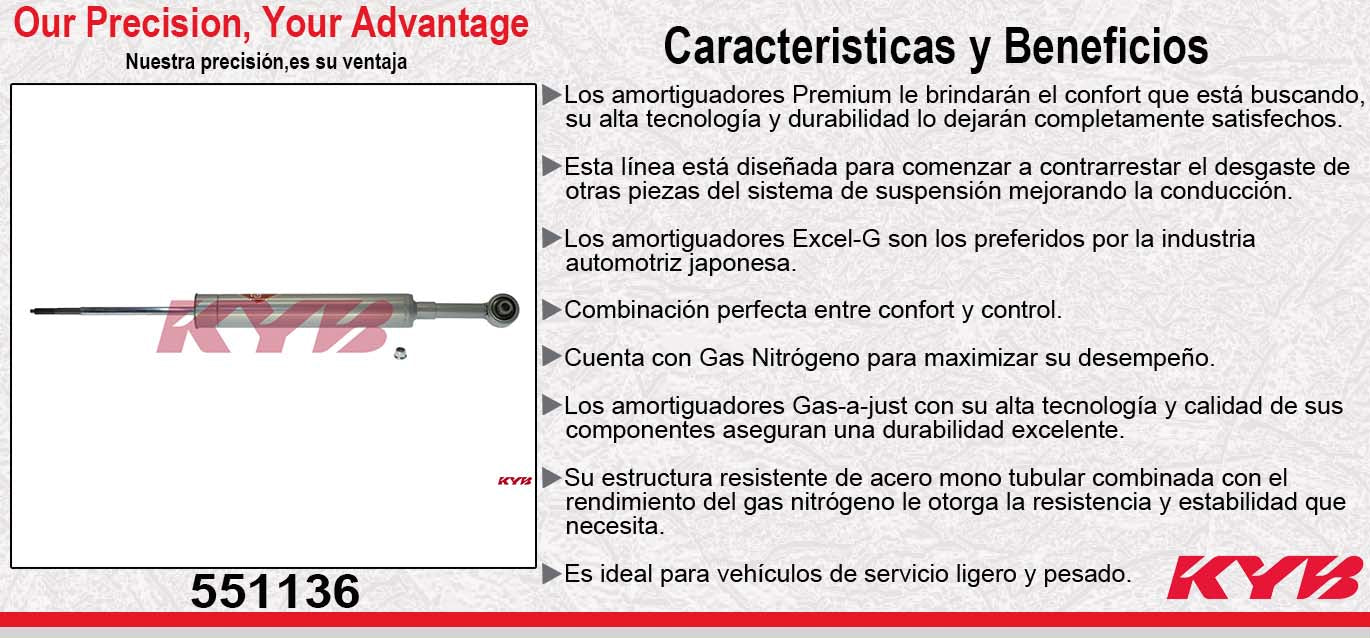 AMORTIGUADOR TRASERO GAS-A-JUST CHRYS 300 (2011-2015) - DODGE. CHALLENGER (2011-2016) - CHARGER (2011-2016) KYB