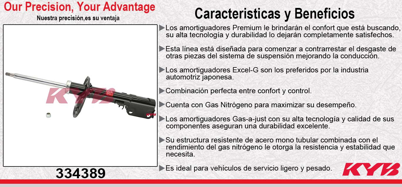AMORTIGUADOR TRASERO IZQUIERDO GAS EXCEL-G TOYOTA CAMRY (04-069 - SOLARA (2004-2006) - AVALON (2005-2006) KYB