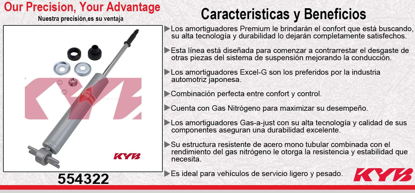 AMORTIGUADOR DELANTERO GAS-A-JUST DODGE RAM 1500 TRUCK (2006-2008) - RAM 2500 TRUCK (2003-2010) - RAM 3500 TRUCK (2003-2010). KYB
