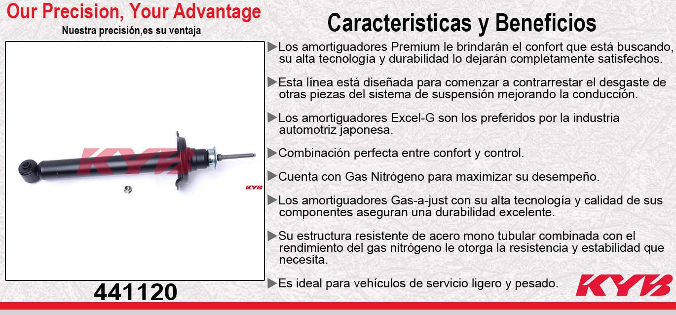 AMORTIGUADOR TRASERO HIDRÁULICO CHEV CAVALIER Z24 TODOS (1995-2005) KYB
