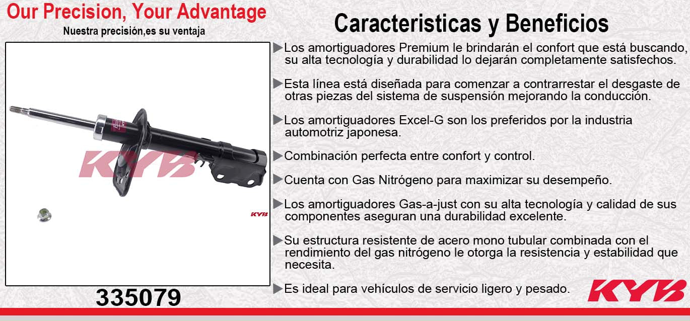 AMORTIGUADOR TRASERO IZQUIERDO GAS EXCEL-G TOYOTA. CAMRY SE (2012-2013 ) - CAMRY (2012-2014) KYB