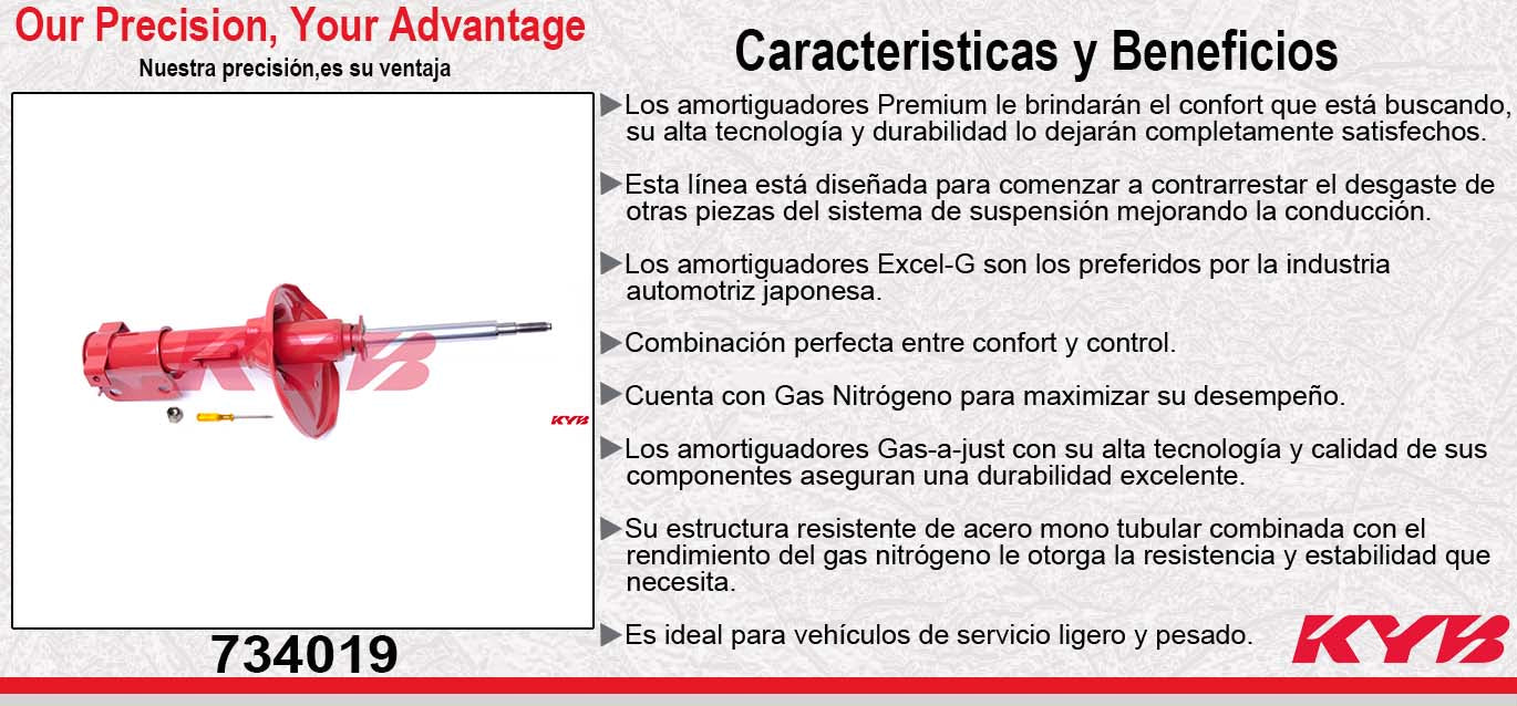 AMORTIGUADOR DELANTERO DERECHO GAS EXCEL-G MITSUBISHI ECLIPSE GENERACIËN VI 2000-2005 . KYB