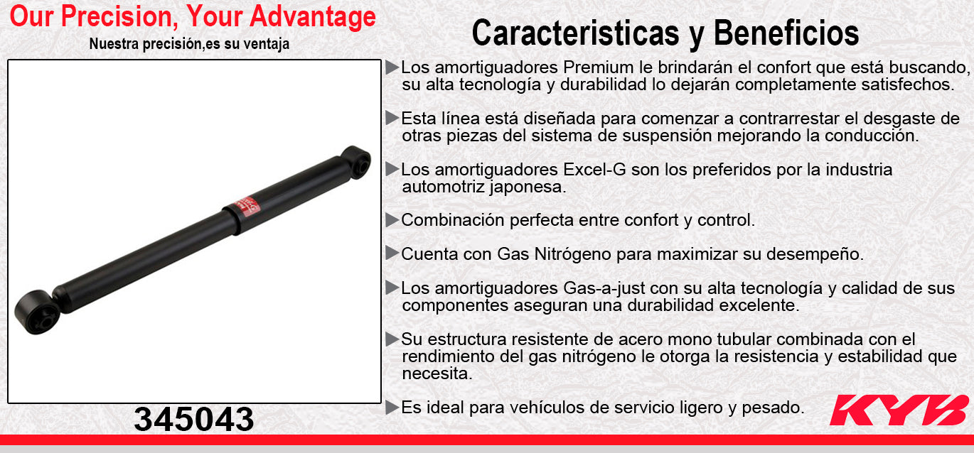 AMORTIGUADOR TRASERO GAS EXCEL-G NISSAN TITAN 4WD (2004-2012) KYB