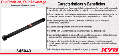 AMORTIGUADOR TRASERO GAS EXCEL-G NISSAN TITAN 4WD (2004-2012) KYB