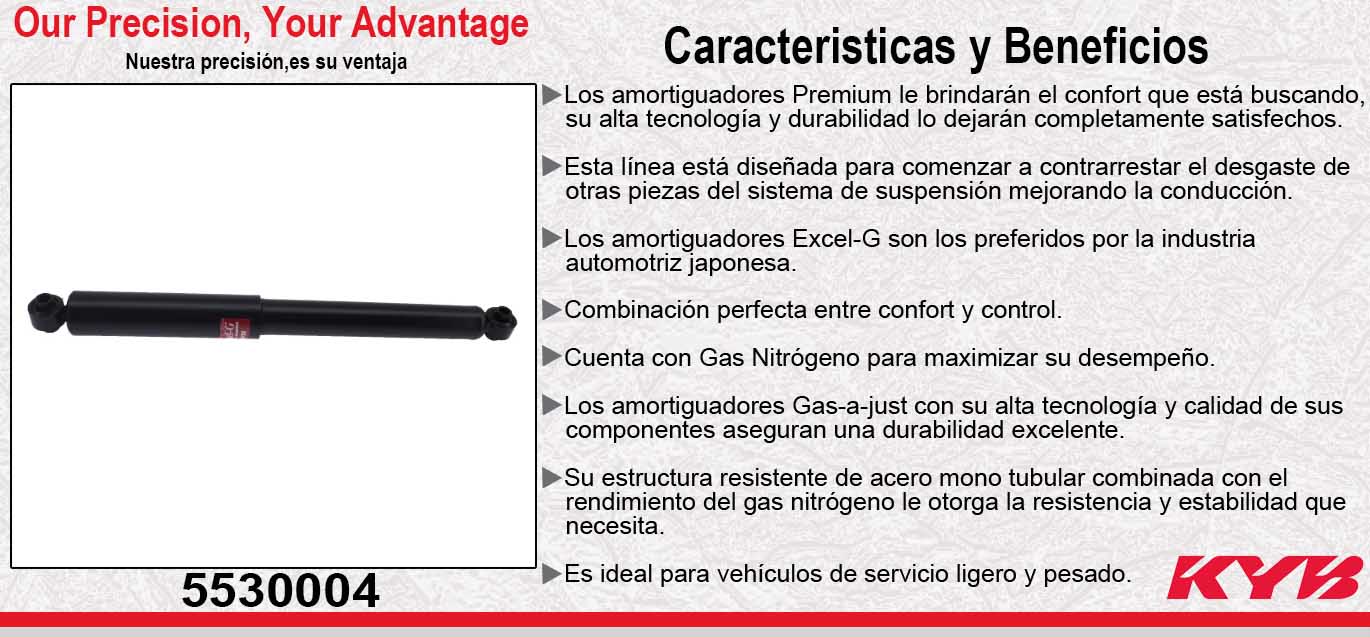 AMORTIGUADOR TRASERO GAS-A-JUST MERCEDES BENZ SPRINTER 315 (2007-2011) - VW. CRAFTER 2030-2035 VAN CHASIS PASAJEROS (2008-2011). 343484 KYB