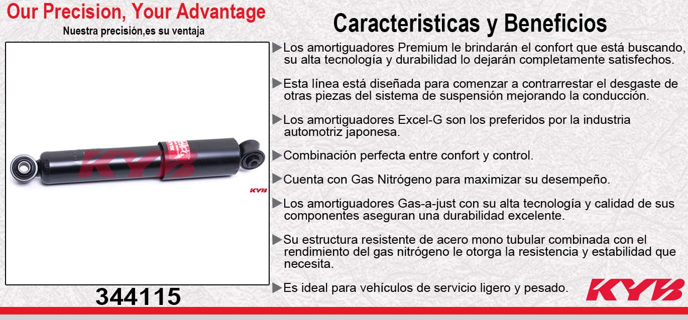 AMORTIGUADOR TRASERO GAS EXCEL-G FIAT. PICK UP STRADA ADVENTURE (2007-2008) KYB