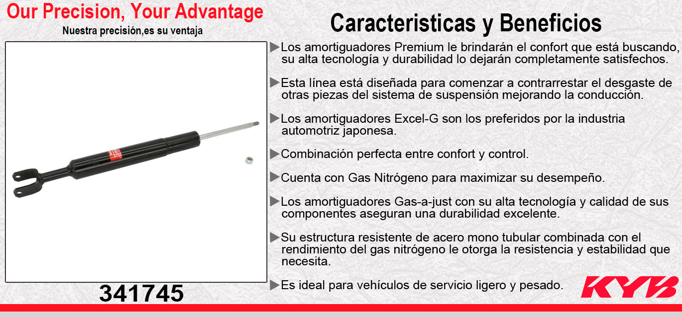 AMORTIGUADOR DELANTERO GAS EXCEL-G AUDI A6. S6, RS6, QUATTRO (2012-2013) KYB