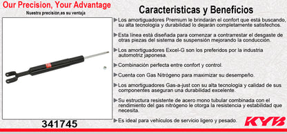 AMORTIGUADOR DELANTERO GAS EXCEL-G AUDI A6. S6, RS6, QUATTRO (2012-2013) KYB