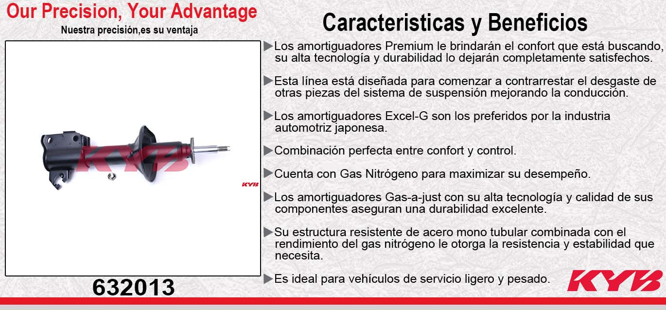 AMORTIGUADOR DELANTERO HIDRÁULICO NISSAN TSURU I (1984-1987). KYB