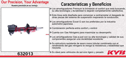 AMORTIGUADOR DELANTERO HIDRÁULICO NISSAN TSURU I (1984-1987). KYB