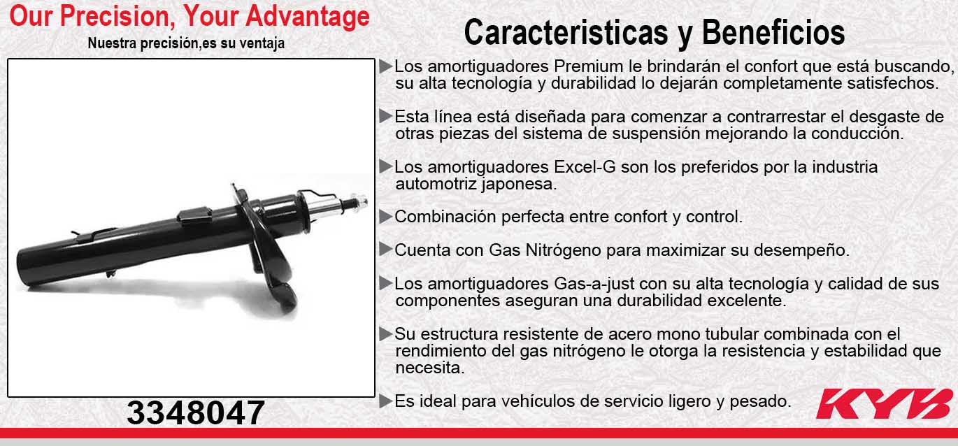 AMORTIGUADOR DELANTERO DERECHO GAS EXCEL-G FORD ESCAPE (13). KYB