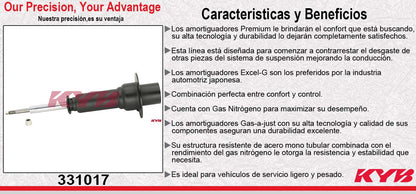 AMORTIGUADOR GAS EXCEL-G DELANT. DODGE NITRO (2007-2011) - JEEP LIBERTY (2002-2012). KYB