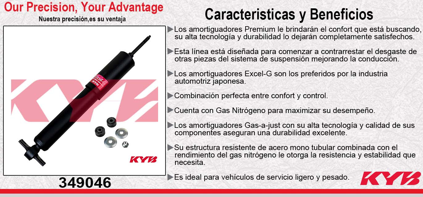 AMORTIGUADOR DELANTERO GAS EXCEL-G CHEV. EXPRESS 2500 (2003-2013) - EXPRESS 3500 (2003-2013) - SAVANA 2500 (2003-2013) - SAVANA 3500 (2003-2011) KYB