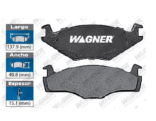 BALATA SEMIMETÁLICA DELANTERA VOLKSWAGEN ATLANTIC 1986-1991 / CORSAR 1986-1991 / GOLF GTI 1987-1994 / JETTA CARAT 91 / JETTA GLI 1990-1991 / RABBIT CONVERTIBLE 1984-1985 / SCIROCCO 1984-1985 WAGNER