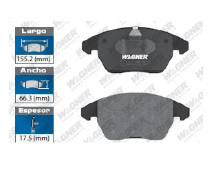 BALATA SEMIMETÁLICA DELANTERA AUDI A3 2006-2010 2012-2013 / A3 QUATTRO 2006-2010 / TT 09 / TT QUATTRO 2009-2010 / PEUGEOT 308 2009-2010 / VOLKSWAGEN BEETLE 07 2012-2016 / CC 09 12 / EOS 2007-2012 / GOLF 07 2010-2011 / GTI 2006-2010 / JETTA WAGNER