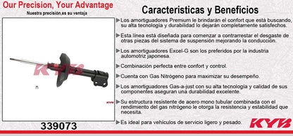 AMORTIGUADOR DELANTERO IZQUIERDO GAS EXCEL-G ACURA MDX V6 3.5 (2003-2006). 1209017 KYB