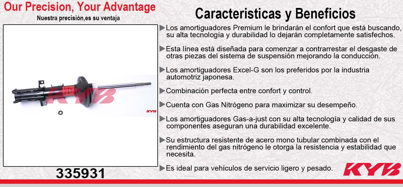 AMORTIGUADOR DELANTERO GAS EXCEL-G MERCEDES BENZ. VITO (2009-2012) KYB