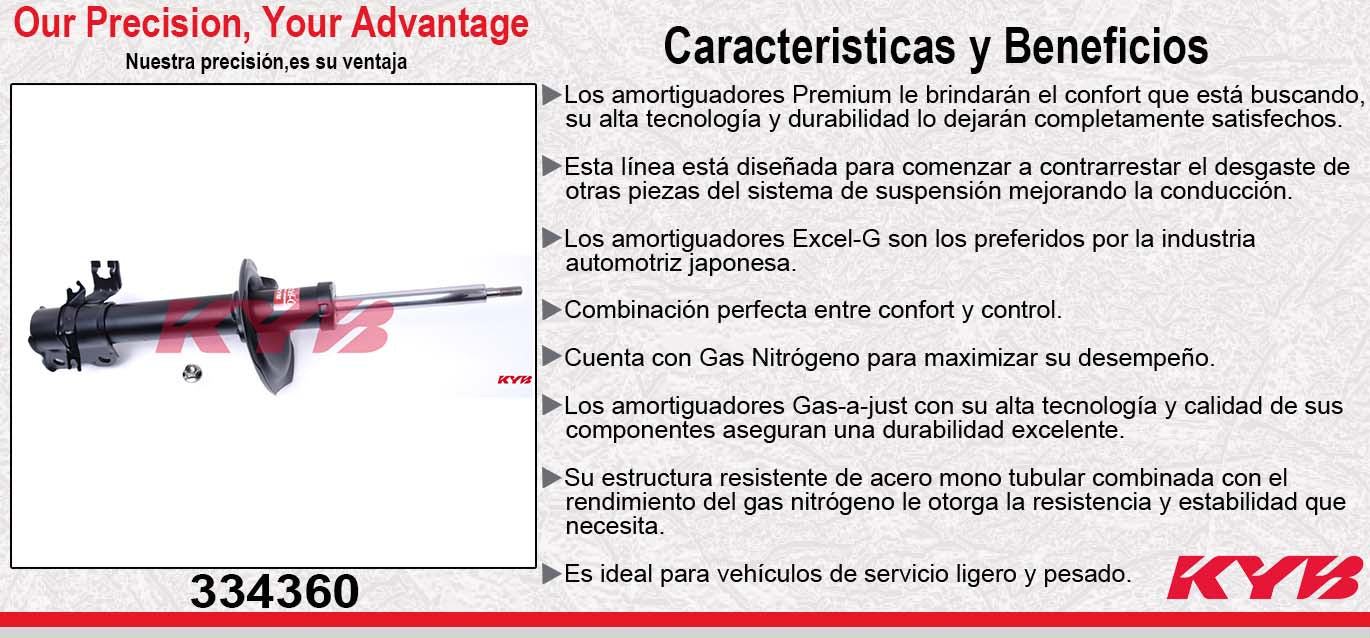AMORTIGUADOR DELANTERO DERECHO GAS EXCEL-G NISSAN XTRAIL (2001-2007) KYB