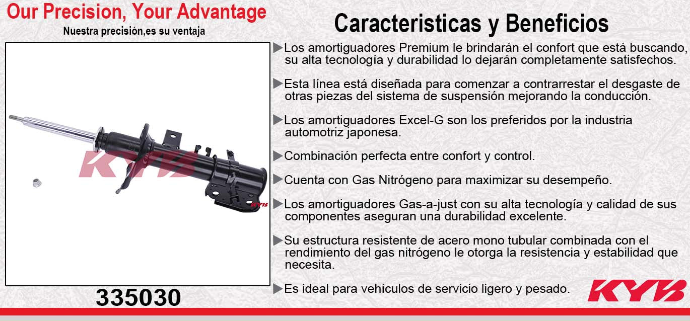 AMORTIGUADOR DELANTERO DERECHO GAS EXCEL-G NISSAN. PATHFINDER (1999-2001) KYB