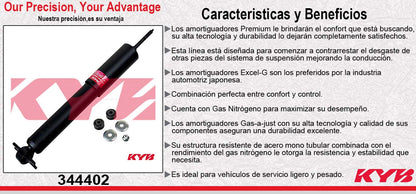 AMORTIGUADOR DELANTERO GAS EXCEL-G CHEV PICK-UP SILVERADO 2500 4X2 (1999-2005) - SUBURBAN 2500 4X2 (2000-2001) TODOS C/SUSP DE RESORTE - EXC. C/SUSP. Z55 KYB
