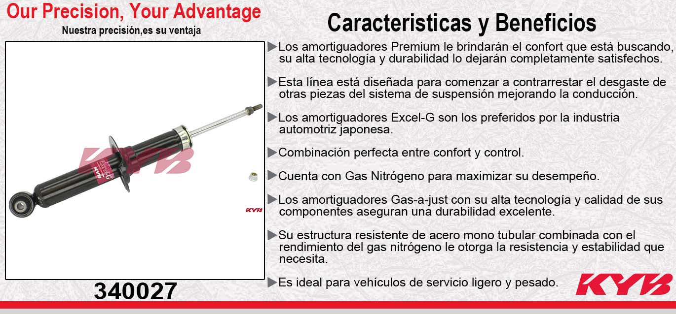 AMORTIGUADOR TRASERO GAS EXCEL-G SUBARU OUTBACK AWD (2010-2012) KYB