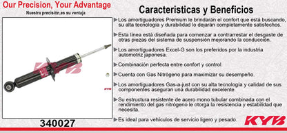 AMORTIGUADOR TRASERO GAS EXCEL-G SUBARU OUTBACK AWD (2010-2012) KYB