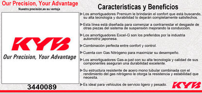 AMORTIGUADOR TRASERO GAS EXCEL-G CHEVROLET COLORADO 4X2 (2015-2022) - GMC CANYON 4X2 (2015-2022). KYB