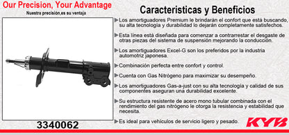 AMORTIGUADOR DELANTERO IZQUIERDO GAS EXCEL-G KIA FORTE LX, EX, SX (2016-2018). KYB