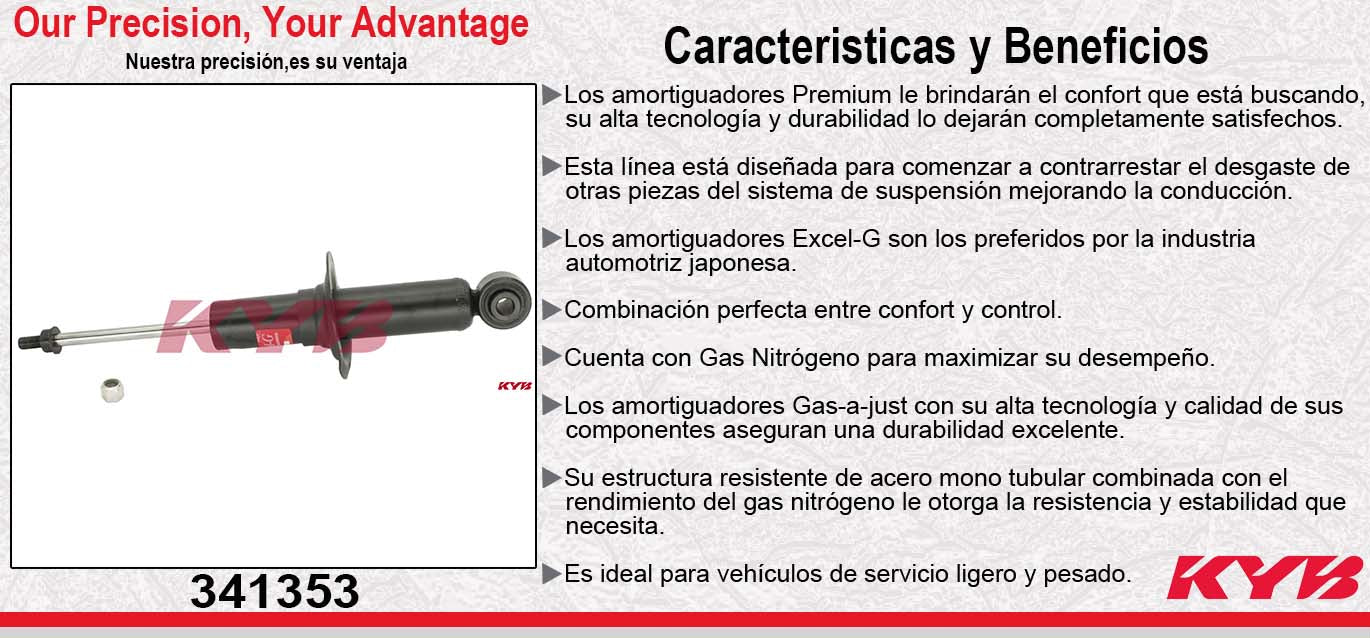 AMORTIGUADOR TRASERO GAS EXCEL-G SUBARU. LEGACY EXC. GT (2005-2009) KYB