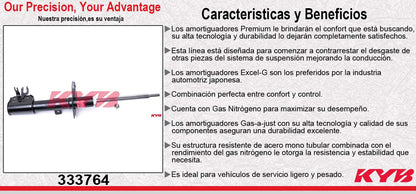 AMORTIGUADOR DELANTERO IZQUIERDO GAS EXCEL-G FIAT. PANDA EXC. 4WD (2007-2009) KYB