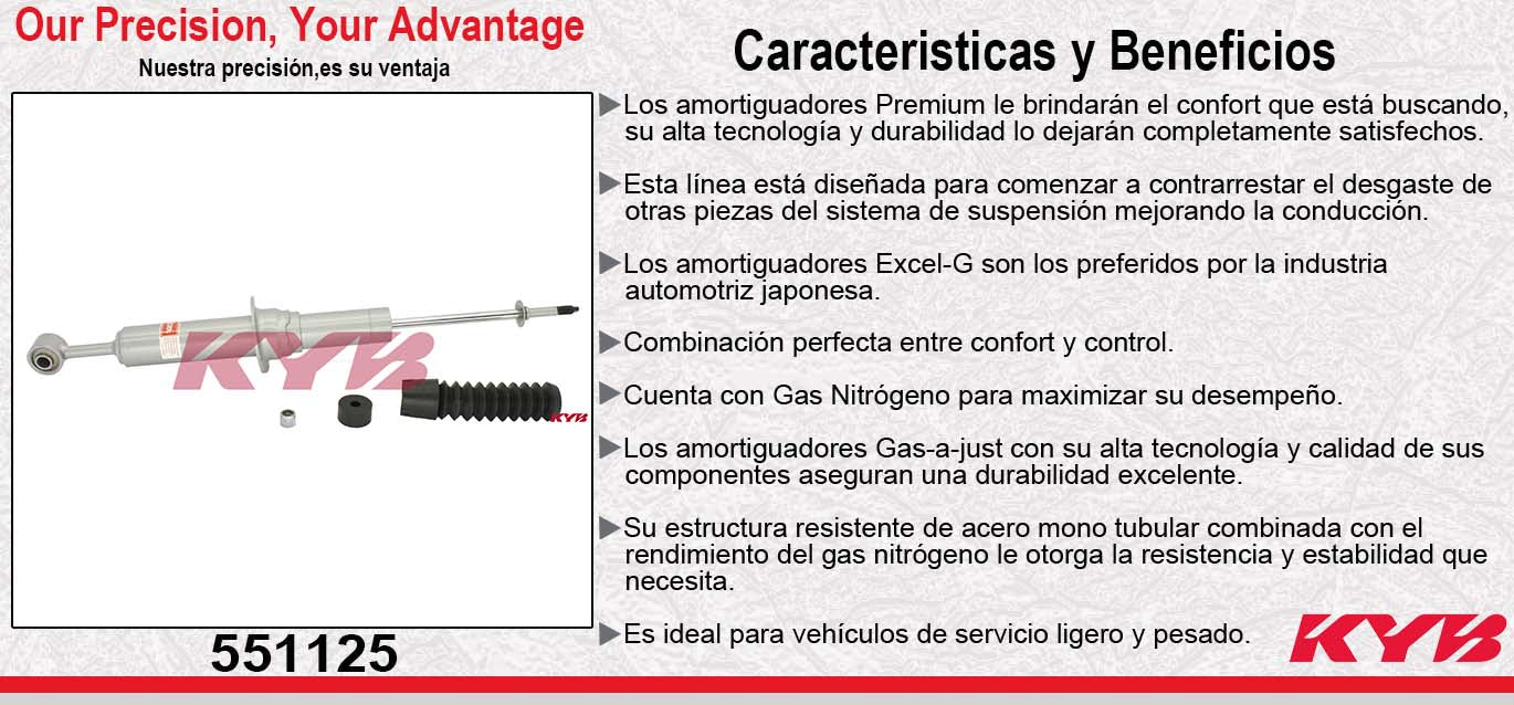 AMORTIGUADOR DELANTERO GAS-A-JUST TOYOTA. TUNDRA 4X2 Y 4X4 (2007-2012) KYB